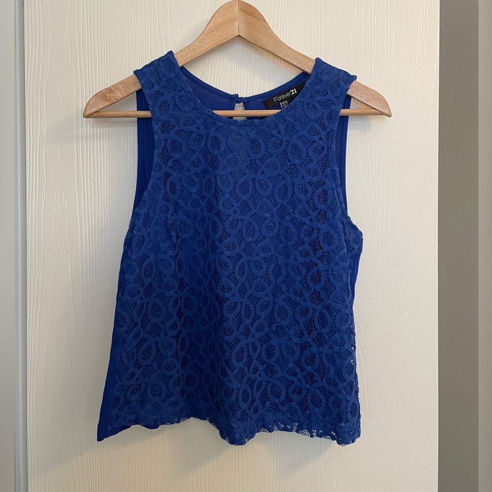 Forever 21 blue top women’s size medium. Blue tank top 4th of July top